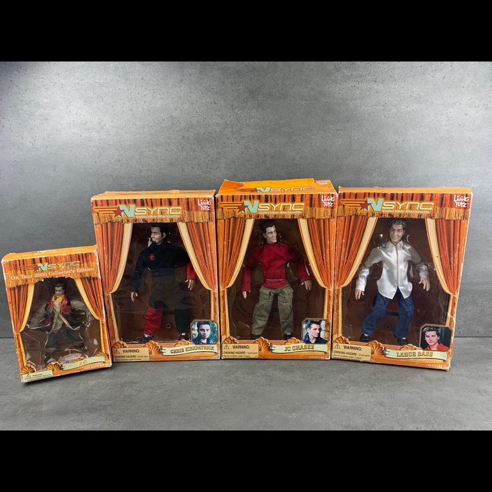Nsync Living Toys Collectible Marionette Figures (4) Lance Bass JC Chasez Chris